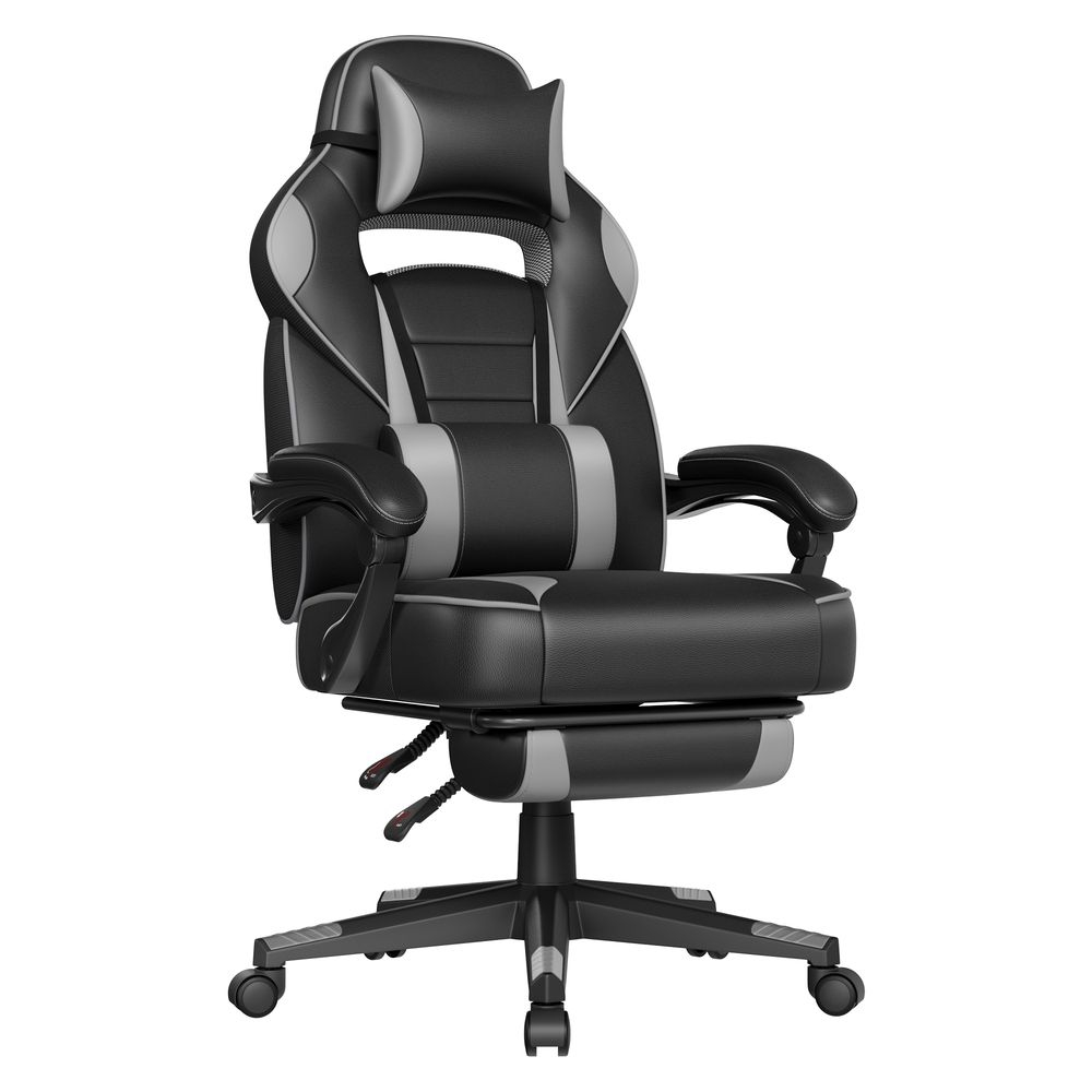 SONGMICS Silla de Oficina Negro y Gris