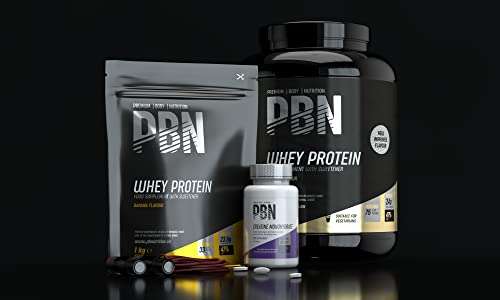 PBN Premium Body Nutrition - Proteína de suero de leche en polvo, 1 kg (Paquete de 1), sabor Galleta, sabor optimizado