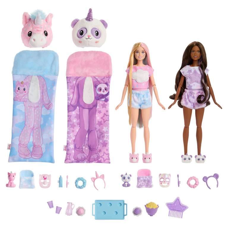 Barbie Cutie Reveal Fiesta de Pijamas. Pack de 2 muñecas