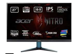 Monitor Acer Nitro VG271UM3, 27" WQHD IPS, 0.5 ms , 180 Hz, 2 x HDMI(2.0) + 1 x DP(1.2) + 2 x Altavoces, FreeSync Premium