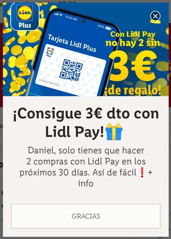 3€ de descuento usando Lidl Pay 2 veces