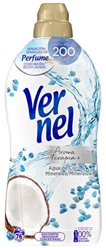 3×2 Vernel Suavizante Concentrado para la Ropa Aromaterapia Agua de Coco & Minerals - 76 lavados, 6 x 1.52 L (Total: 9.12 L) 2.19€ unidad