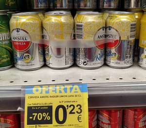 Cerveza amstel radler limon lata 33 cl ,2° lata al 70% dto ,supermercados lupa