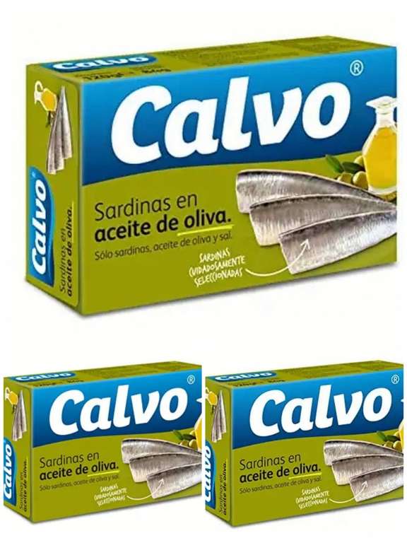 3x Calvo Sardinas en Aceite de Oliva 120g [1'01€/ud]