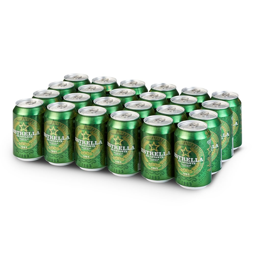 Estrella Levante | Cerveza 4,8º caja de 24 Latas de 33 cl.