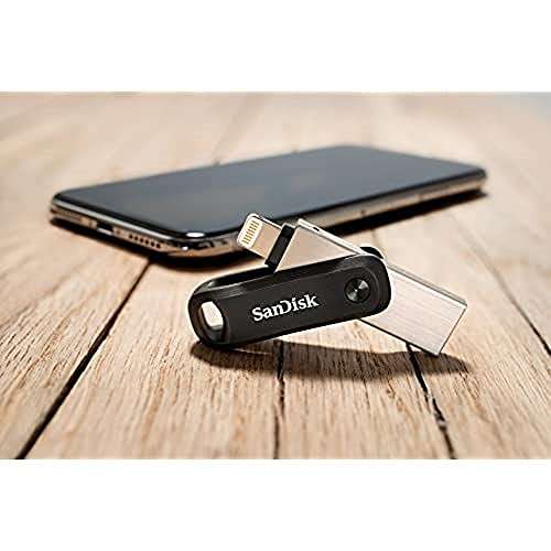 SanDisk 256GB iXpand Flash Drive Go with Lightning and USB 3.0 connectors, for iPhone/iPad, PC and Mac