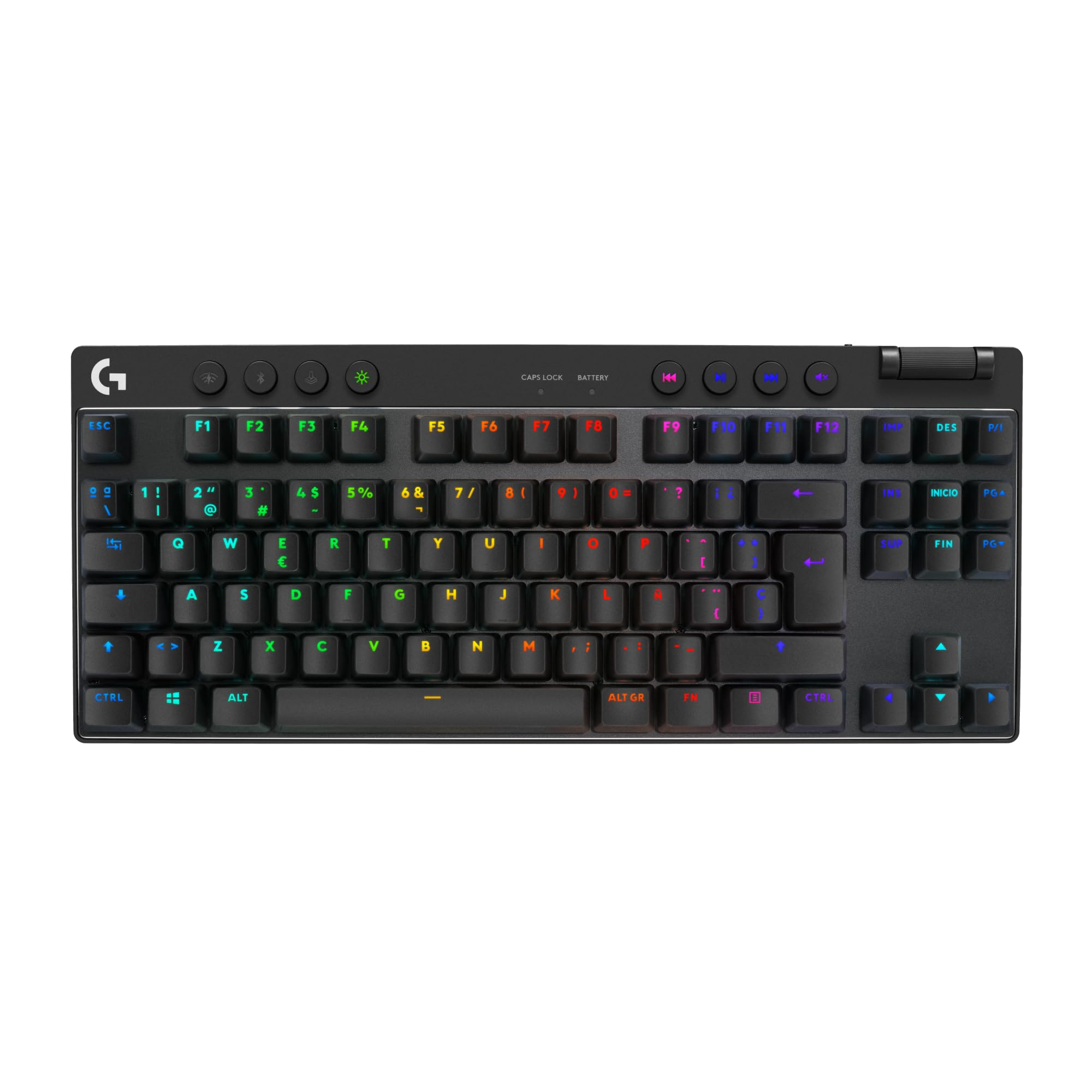 Logitech G Pro X TKL Lightspeed, Teclado inalámbrico para Gaming, ultraportable, sin sección numérica, RGB LIGHTSYNC, Teclas de PBT
