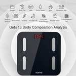 Bascula de Baño Digital, Bascula Grasa Corporal y Muscular con App, 13 Mediciónes de Peso IMC Visceral e Muscular, Aúltiples Usuarios
