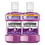 Listerine Cuidado Total (pack de 2 x 1 L), enjuague bucal con flúor, colutorio bucal con 6 beneficios en 1