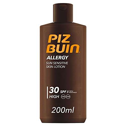 PIZ BUIN Allergy Protector Solar Corporal SPF 30, Protección alta para pieles sensibles, Protección UVA/UVB, Rápida absorción, 200 ml