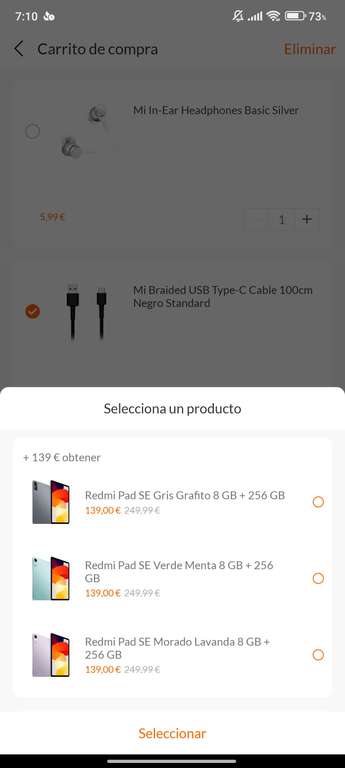 Redmi Pad SE 8gb 256gb + Cable usb C Xiaomi. (129€ estudiantes)