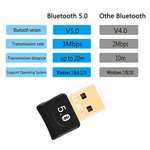 Adaptador Bluetooth 5.0, PC Portátil Windows 10 8.1 7, Plug y Play Emisor Receptor EDR y 4.0BLE (Otro en descripción)
