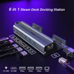 YLSCI Steam Deck Dock 6 en 1, Dock Steam Deck con HDMI 4K@60Hz, 3*USB 3.0, Carga PD de 100W, Gigabit Ethernet,