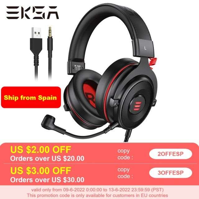 EKSA-auriculares con cable para videojuegos, audífonos E900/E900 Pro