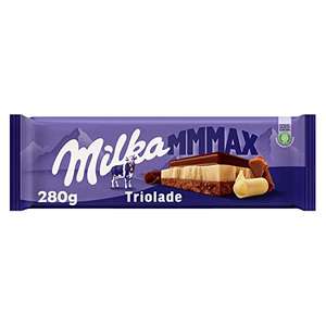 3x2 en Milka MMMAX Triolade Tableta Grande de 3 Chocolates: Blanco, Chocolate con Leche de los Alpes y Chocolate con Extra de Cacao 280g