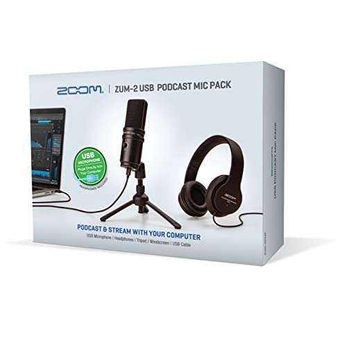 Zoom ZUM-2PMP - Kit Podcast USB con Micrófono USB/Cable/Auriculares/Trípode