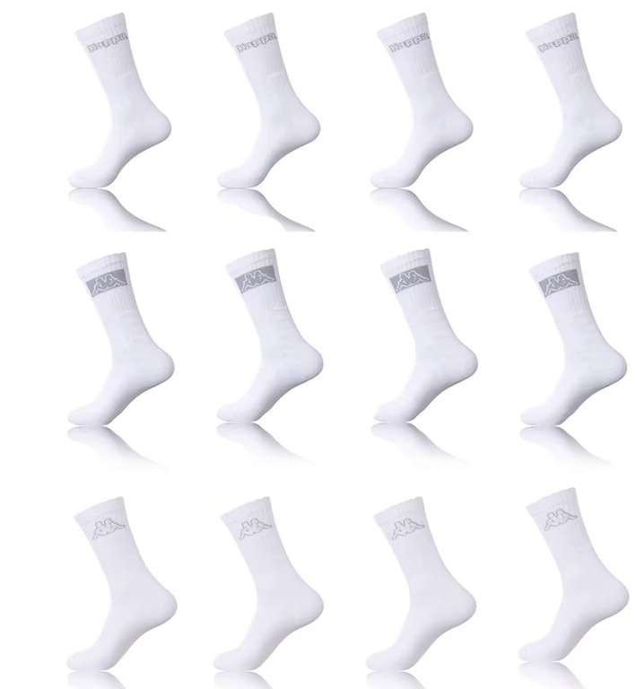 Set 12 pares calcetines DEPORTIVOS TENNIS, blanco, KAPPA