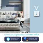 Aigostar WiFi Interruptor de Luz 2 Gang 1 Vía, Interruptor Inteligente Compatible con Alexa/Google Home