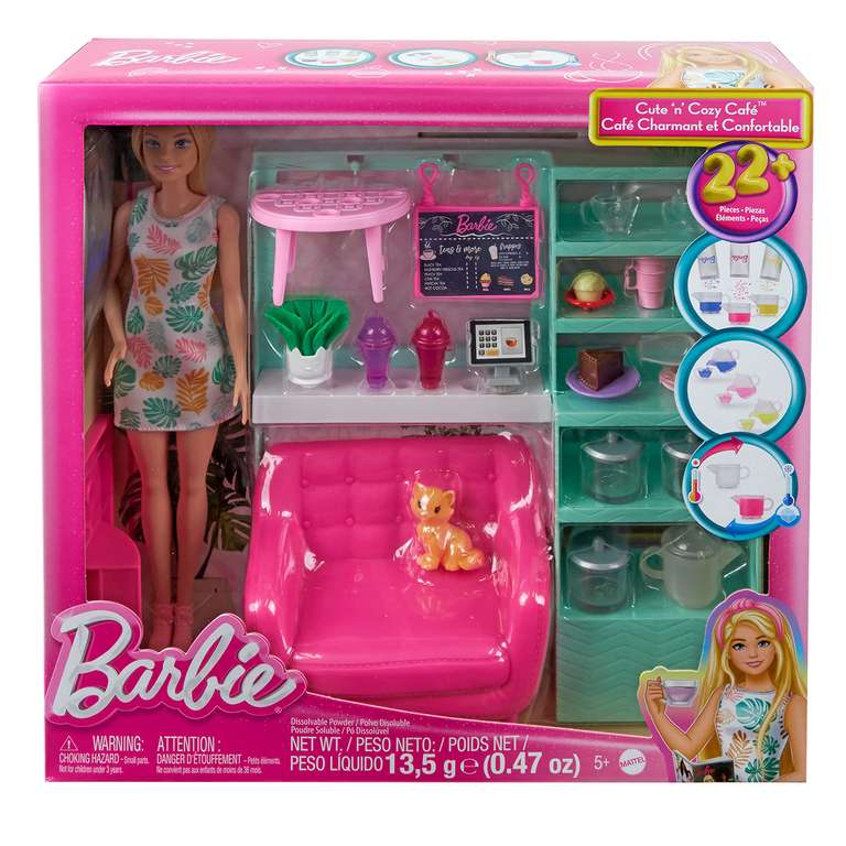 Barbie Cafetería Bienestar Muñeca con Set de Juego con Accesorios de casa de muñecas