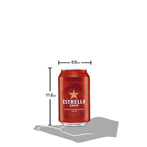 Cerveza Estrella Damm, Caja de 24 Latas 33cl [Compra Recurrente]