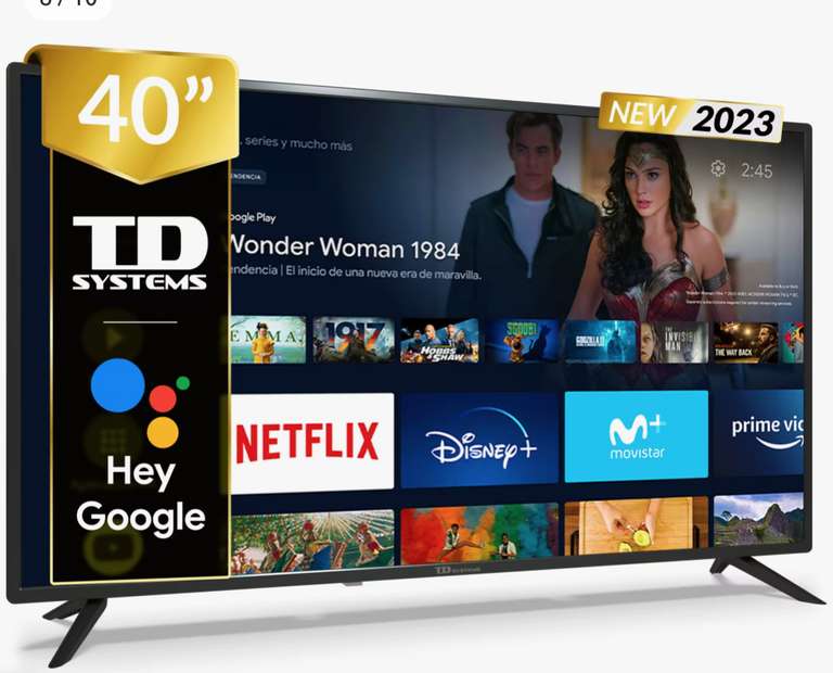 Smart TV 40 pulgadas Full HD Hey Google Official Assistant - Televisor Android 11 - TD Systems PRIME40X14S [184€ NUEVOS USUARIOS]