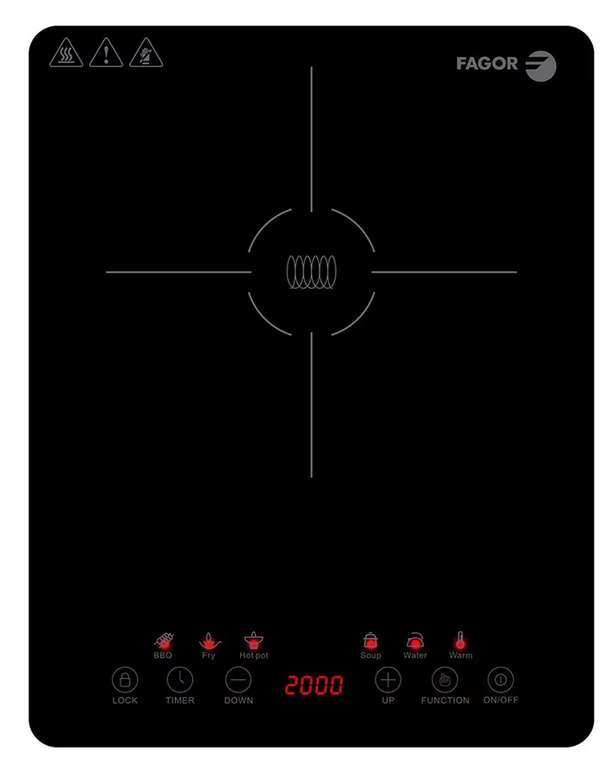 FAGOR - Placa de Inducción Portátil LEXIE, 2000W, Ultraslim