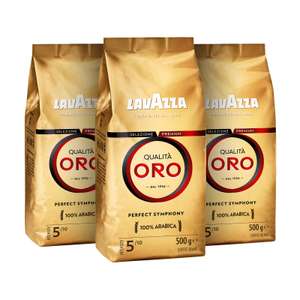 Lavazza, Qualità Oro, Café en Grano Natural, 3 Paquetes de 500 g, Ideal Máquina Café Espresso TOTAL 1,5 KG [NUEVO USUARIO 13.88€]