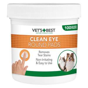 Bote con 100 almohadillas para limpieza ocular canina (sin parabenos y con ingredientes naturales)