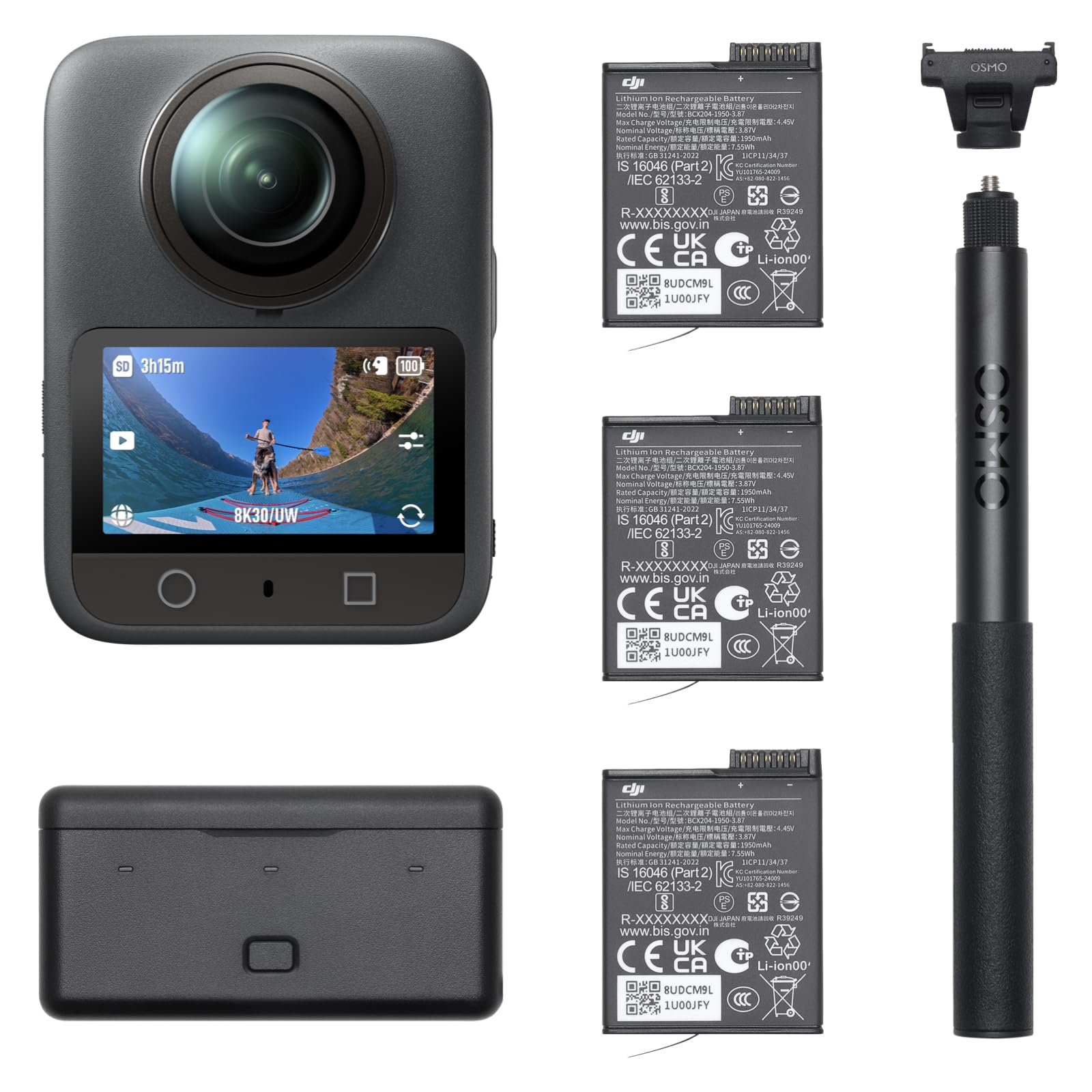 Pack Aventura DJI Osmo 360 (Cámara de Acción 360° 8K Nativo + 3 Baterías)