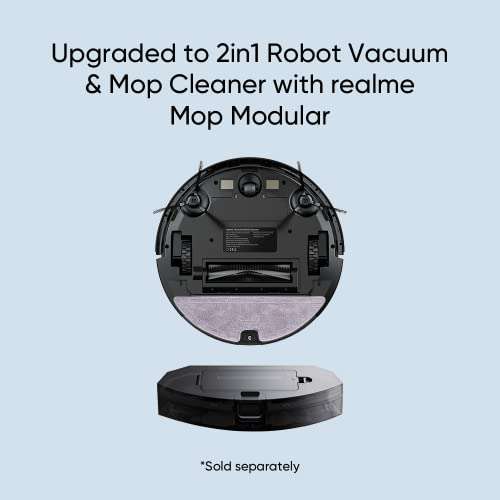 Realme TechLife - Robot aspirador de alta succión con navegación láser, compatible con Alexa, Google Assistant