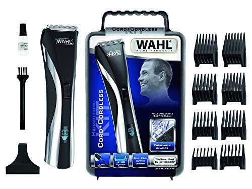 Wahl 09697-1016 Cortapelos Híbrido Kit de corte de cabello con/sin cable con pantella LCD
