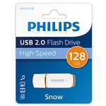 128 GB Philips Pendrive USB 2.0, Edición Snow (Naranja): Almacenamiento confiable y elegante