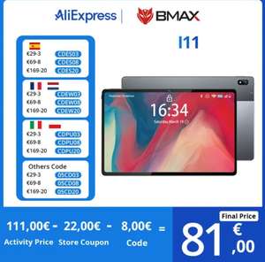 BMAX-Tabletas i11 con Android 11, 10,4 pulgadas, 8GB de RAM, 128GB de ROM
