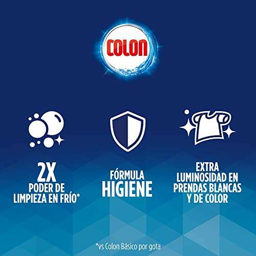 Colon Gel Activo - Detergente para lavadora líquido, para ropa blanca y de color, formato gel - pack de 5, hasta 170 dosis
