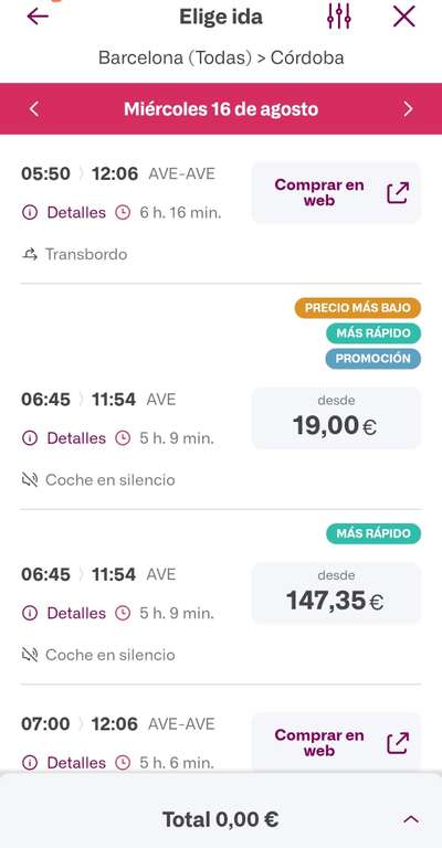PROMOCIÓN RENFE BARCELONA-CORDOBA - App Renfe
