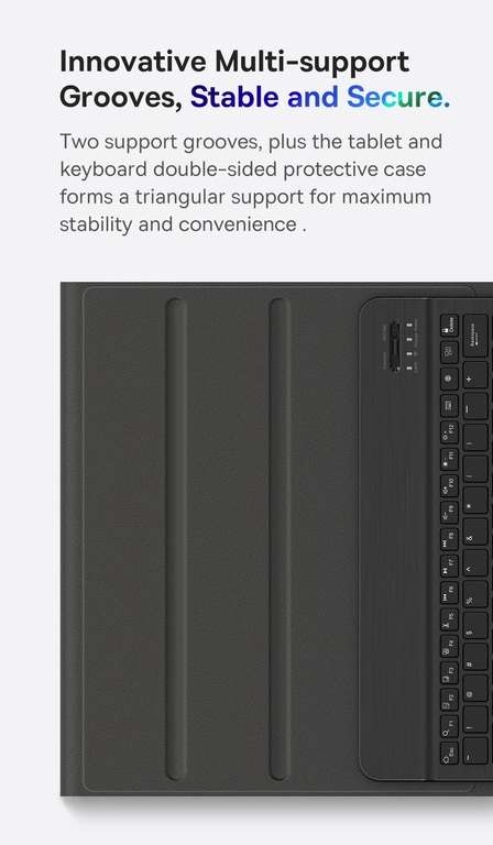Baseus - funda con teclado Bluetooth para Tablet de 11 pulgadas (BLANCO Y NEGRO) (12.9 pulgadas a 48.08€)