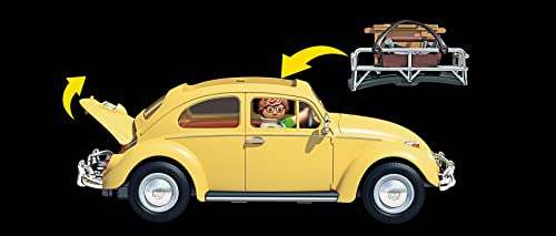 PLAYMOBIL Volkswagen Beetle como Coche Familiar Amarillo, edición Especial para Aficionados y coleccionistas