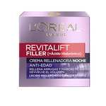 L'Oréal Paris Revitalift Filler Crema de Noche Revitalizante, Antiarrugas y Volumen, Anti-edad, Con Ácido Hialurónico, 50 ml
