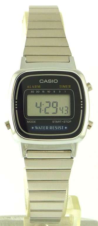 Casio LA670WA-1 - Reloj para Hombres, Correa de Acero Inoxidable Color Plateado