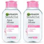 2 x Garnier Skin Active - Agua Micelar Clásica Todo en Uno, Pieles Normales, Formato Viaje, 100 ml [Unidad 0'85€]