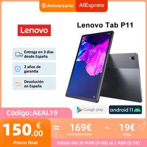 Lenovo Tab P11 o Xiaoxin Pad 11 pulgadas 2K Pantalla LCD Tablet Android 4GB 64GB Snapdragon 662 7700mAh WiFi Widevine L1