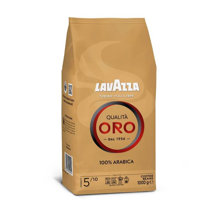 Lavazza, Qualità Oro, Café en Grano Natural, Ideal para la Máquina de Café Espresso, con Notas Aromática, 100% Arábica, Intensidad 5,1 kg