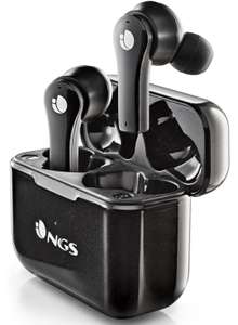 NGS ARTICA Bloom Black - Auriculares inalámbricos, Bluetooth y TWS, Base de Carga, 24h de autonomía, micrófono, Control táctil