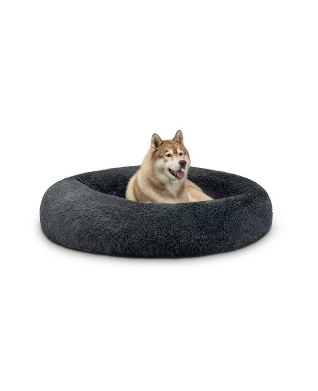lionto Cama Tipo Donut para Perros y Gatos [Ø120; 120x120x24cm] Cojin Suave de Felpa Esponjosa