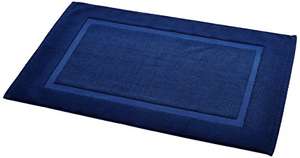Amazon Basics - Alfombra de baño con franja, color Azul Marino, 50.8 x 78.7 cm , algodón 100% de 1200 g/m².