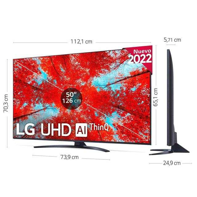 TV LED 126 cm (50'') LG 50UQ91006LA 4K SmartTV WebOS 22, HDR10, HLG, Sonido Dolby Digital Plus & AC4
