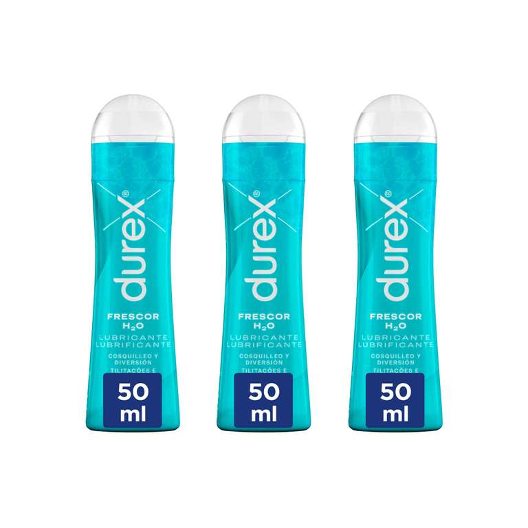 Durex - Lote Set 3x Lubricantes Frescor H2O 50ml, Cosquilleo y Diversión, Sexo Seguro