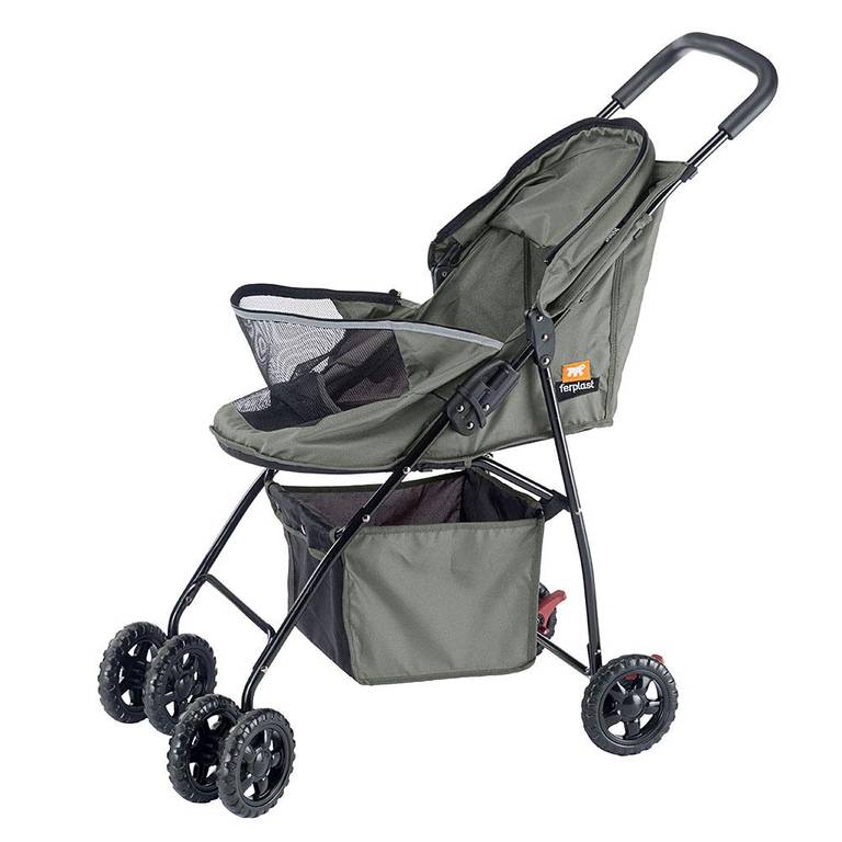 Ferplast Cochecito para perros pequeños GLOBETROTTER, Carrito para animales de 9 kg