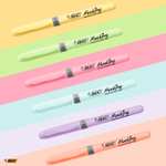 BIC Highlighter Grip Pastel Marcadores de Punta Biselada Regulable - Colores surtidos, Pack de 6 subrayadores pastel