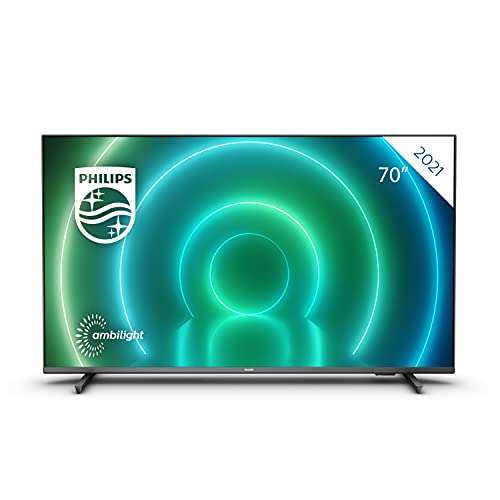 Philips 70PUS7906/12 Android TV TV LED de 70", Smart TV con Ambilight de 3 Lados, Imagen HDR Vibrante, Dolby Vision y Sonido Atmos